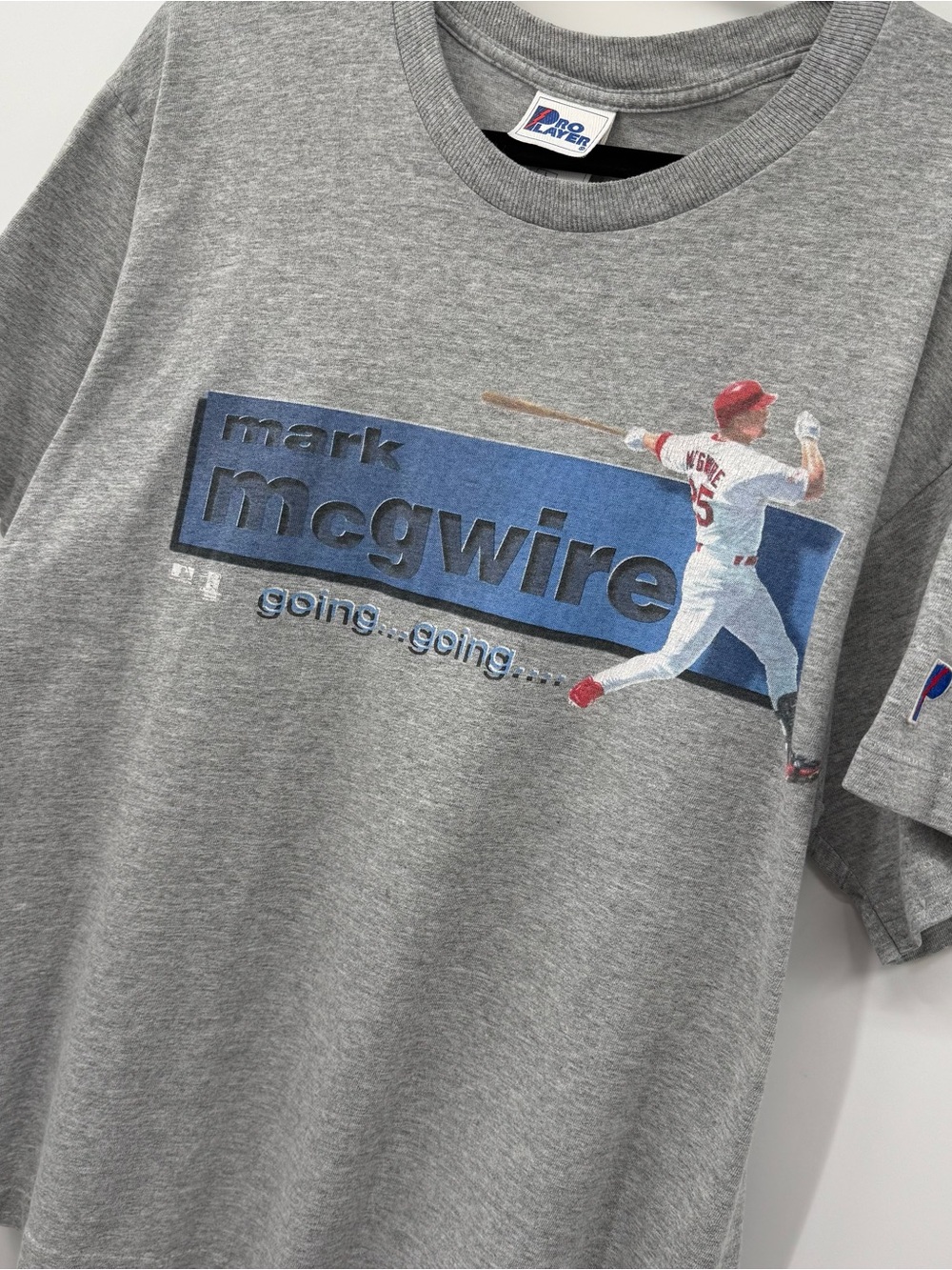 Pro Player Gray Baseball Graphic Tee with Blue Accents - Picture 2 of 7
